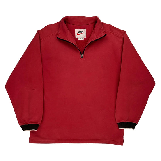 Nike Graphic 1/4 Zip - Medium Red Cotton