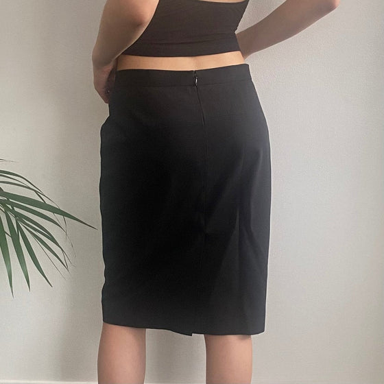 Vintage black Moschino Skirt - womens 30" waist