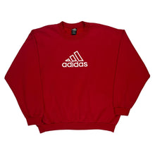  Adidas Logo Adidas Spellout Sweatshirt - XL Red Cotton Blend