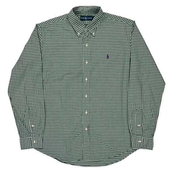 Ralph Lauren Checked Shirt - Large Green Cotton