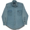 Wrangler Western Denim Shirt - Large - Blue Cotton