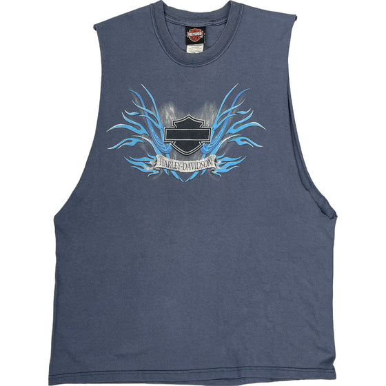 Harley Davidson Graphic Vest - XL - Blue Cotton