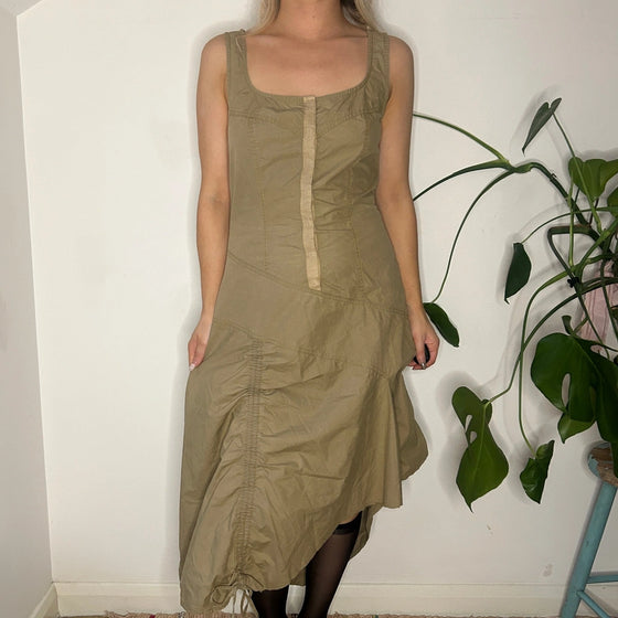 Vintage beige Linea Emme Midi Dress - womens small