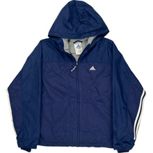  Adidas Hooded Windbreaker Jacket - Medium - Navy