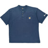 Carhartt Henley T-Shirt - Large - Navy Cotton