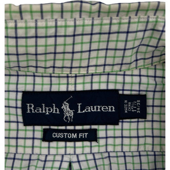 Ralph Lauren Custom Fit Check Shirt - XL - Green Cotton