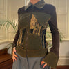 Vintage khaki Aino Zip Up - womens large