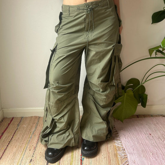 Vintage green Onyx Cargo Trousers - womens 31" waist