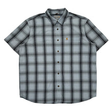  Carhartt Checked Short Sleeve Shirt - 2XL Grey Cotton