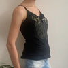 Vintage black Royal Blu Strap Top - womens small