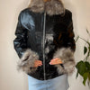 Vintage black Please Leather Jacket - womens large