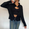 Vintage black Sisley Cardigan - womens medium