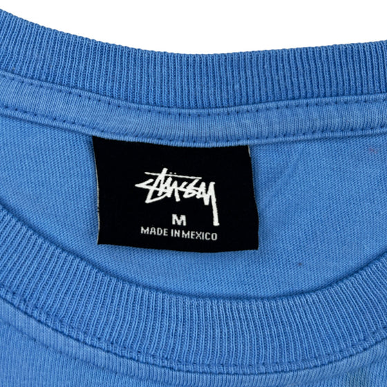 Stussy Long Sleeve T-Shirt - Medium - Blue Cotton