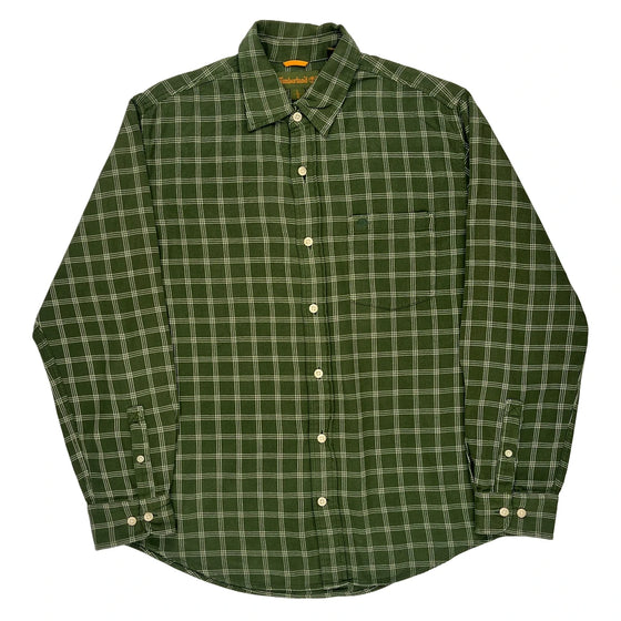 Timberland Checked Shirt - Large Green Cotton