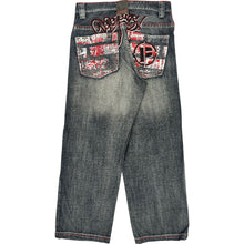  Hip Hop Pepe Jeans Painted Denim Jeans - 32W 30L - Black Cotton