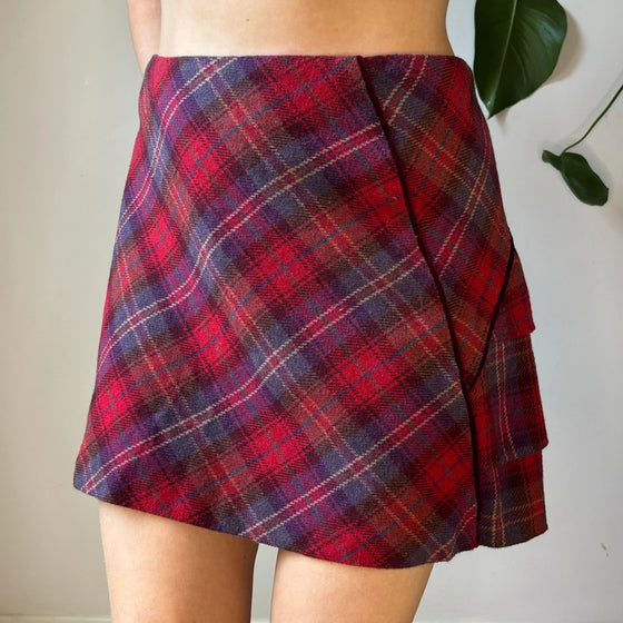 Vintage red Stefanel Mini Skirt - womens 29" waist