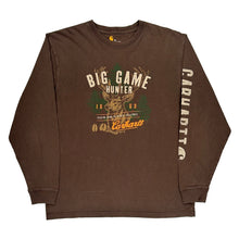  Big Game Hunter Carhartt Graphic Long Sleeve T-Shirt - Medium Brown Cotton