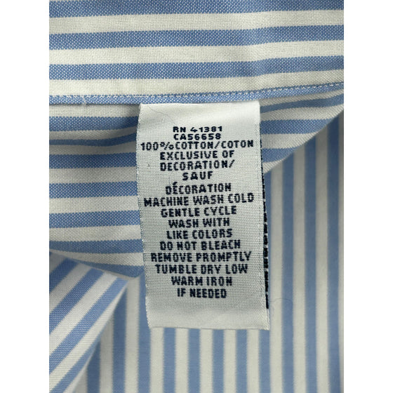 Ralph Lauren Striped Shirt - Large - Blue Cotton