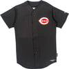 Majestic Cincinnati Reds Button-Up Baseball Jersey - Small - Black Polyester