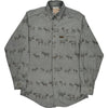 Woolrich Deer Print Flannel Shirt - Medium - Grey Cotton