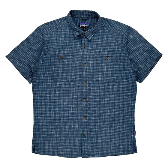 Patagonia Checked Shirt - Medium Blue Cotton Blend