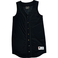  Champion Button-Up Sleeveless Top - Large - Black Polyester