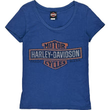  Harley Davidson T-Shirt - Large - Blue Cotton