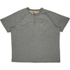 Carhartt Relaxed Fit Henley T-Shirt - 3XL - Grey Cotton Blend