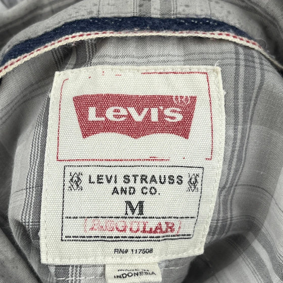 Levis Checked Shirt - Medium Grey Cotton Blend