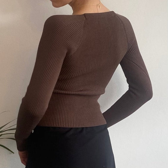 Vintage brown Miss Sixty Long Sleeve Top - womens x-small