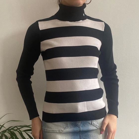 Vintage black & white Ralph Lauren Rollneck - womens medium