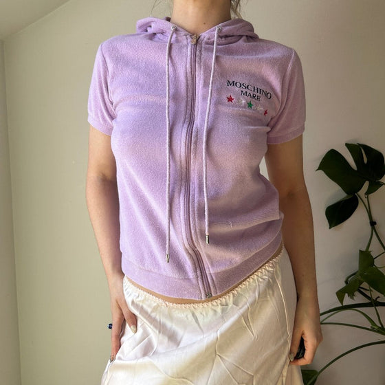 Vintage purple Moschino Mare Zip Up - womens large