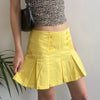 Vintage yellow Benetton Mini Skirt - womens 28" waist