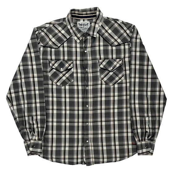 Levis Checked Shirt - Large Black Cotton