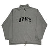 Dkny Logo Dkny Spellout 1/4 Zip - XL Grey Cotton Blend