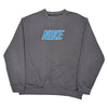 Nike Spellout Sweatshirt - XL Grey Cotton Blend