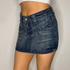 Vintage blue Sexy Girl Jeans Denim Skirt - womens 28" waist