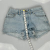 Frayed Hem Guess Denim Shorts - 28W UK 8 Light Wash Cotton