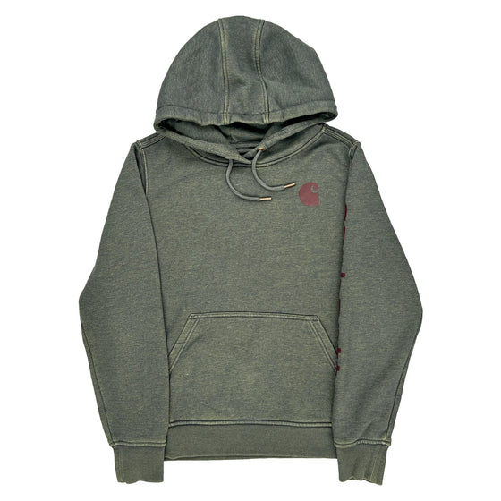 Relaxed Fit Carhartt Hoodie - Small Green Cotton Blend