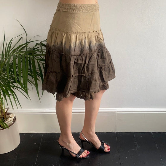 Vintage brown Unbranded Midi Skirt - womens 28" waist