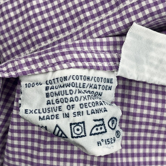 Slim Fit Ralph Lauren Checked Shirt - Small Purple Cotton