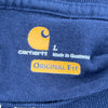 Carhartt Spellout Long Sleeve T-Shirt - Large Navy Cotton