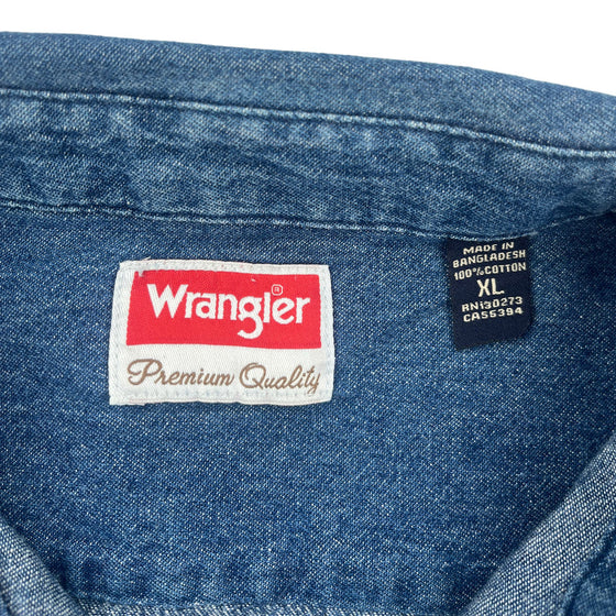 Wrangler Denim Shirt - XL - Blue Cotton