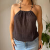 Vintage brown Liu Jo Halterneck Top - womens small