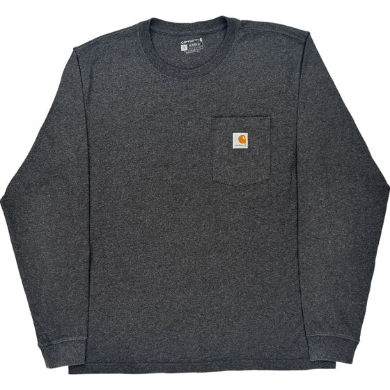 Carhartt Built For The Elements Graphic Long Sleeve T-Shirt - Large - Grey Cotton Blend