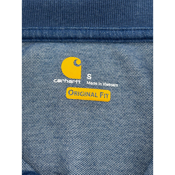 Carhartt Polo Shirt - Small - Blue Polyester Cotton