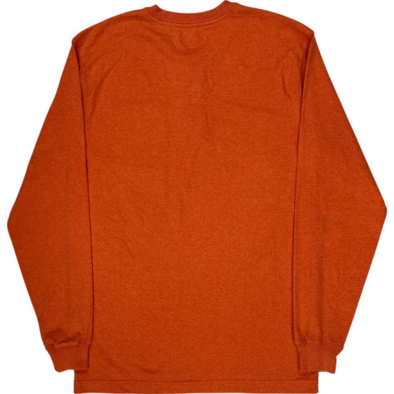 Carhartt Loose Fit Long Sleeve Henley Shirt - Small - Orange Cotton Blend