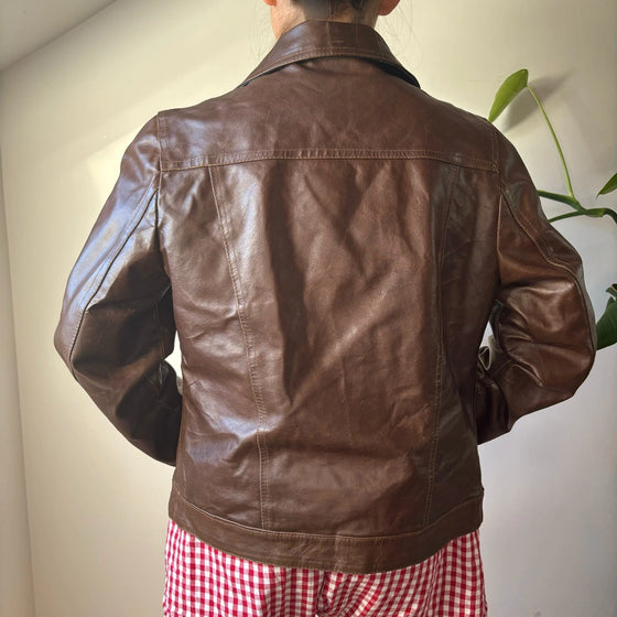 Vintage brown Unbranded Leather Jacket - womens medium