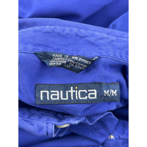 Nautica Classic Blue Shirt - Medium - Blue Cotton