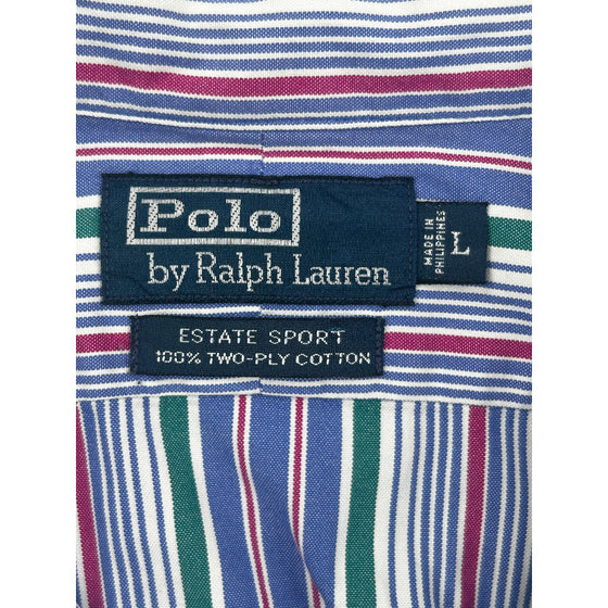 Polo by Ralph Lauren Estate Sport Striped Shirt - Large - Multicoloured Cotton